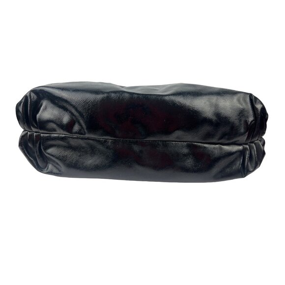 Coach Daisy Patent Leather Gloss Shoulder Bag Black Gold Zip Pendant - Picture 7 of 15